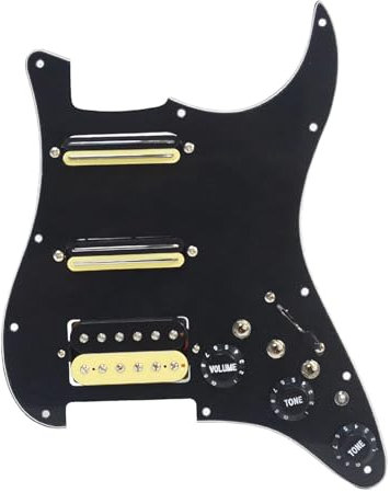rockible Vorverdrahteter ST-Schlagbrett-Kratzplatten-SSH-Tonabnehmer. Professioneller Single-Coil-Humbucker-Tonabnehmer