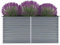 KOIECETA Hochbeet Pflanzkübel Blumenkasten Garten Pflanzkasten Terrassen Gemüsebeet Gartenbeet Pflanzbeet Verzinkter Stahl 160x40x77 cm Grau