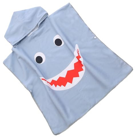 FEBE Badeponcho Kinder Smiley Badetuch Mit Kapuze Bademantel für Kleinkind