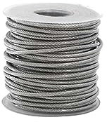 WJFLUCK 50M 0.8/1.5/2/2.5/3/4mm 7x7 Corda Flessibile in Acciaio Rivestita in PVC Cavo Morbido Stendibiancheria in Acciaio Inossidabile 304 Trasparente (Color : 1mm After Coating, Size : 50M)