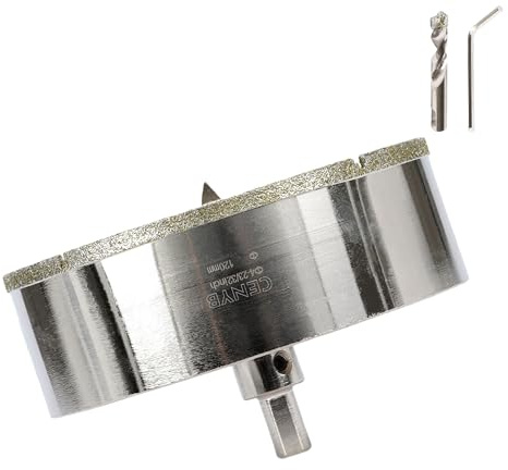 4-23/32 Pouces 120mm scie cloche carrelage foret diamant carrelage avec foret de centrage – Revêtue de diamant Adaptée pour,Verre, Marbre, Porcelaine et Céramique