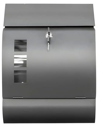 DIVID® Briefkasten (MD006) in Abgerundetem Design Curve | Wandmontage inkl Schrauben und Dübel | Wandbriefkasten inkl. 2 Schlüssel | Moderner Briefkasten zum abschließen | Edelstahl