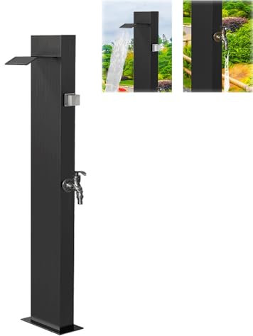 Robinet Exterieur Antigel Robinet Exterieur Jardin Decoratif Robinet Exterieur Jardin Sur Pied Colonne D'eau Acier Inoxydable(Negro)