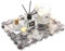 Scalloped Marble Decorative Tray,Luxury Natural Stone Bathroom Vanity Tray, Dresser Top Perfume Coffee Home Kitchen Toilet Sink Tray, Key Trinket Ring Tray (Calacatta Viola, 10.8 * 8)