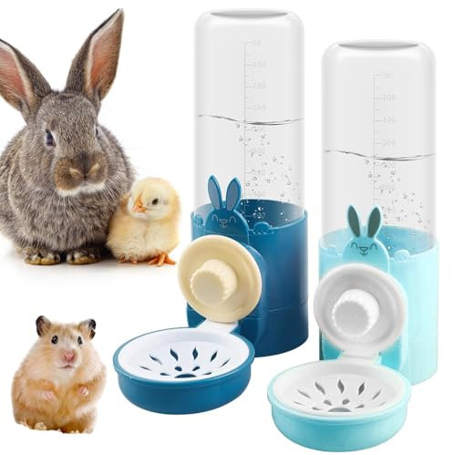 Automatischer Wasserspender Kaninchen, 2 Stück Trinkflasche Kaninchen Automatischer, 500ml Kaninchen Trinkflasche Hängend, Hasen Trinkflasche, Haustier Trinkflasche Für Meerschweinchen Igelfrettchen