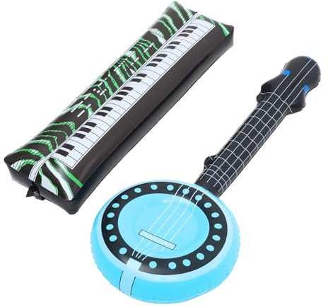 ifundom Wiederverwendbares Inflationsinstrument-spielzeug Aufblasbares Banjo Elektronische Tastaturen Lustige Party-dekorationen Für Fotoautomaten