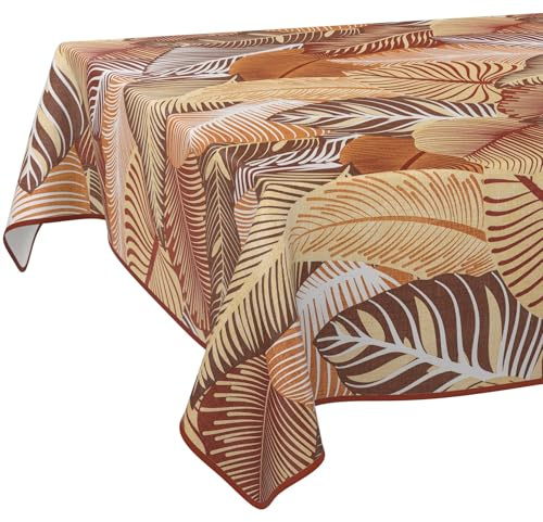 ANRO Wachstuchtischdecke Wachstischdecke Wachstuch Tischdecke abwaschbar Gartentischdecke Wasserabweisend 120x140cm mit Saum (Eingefasst) Floral Blätter Laube Rot