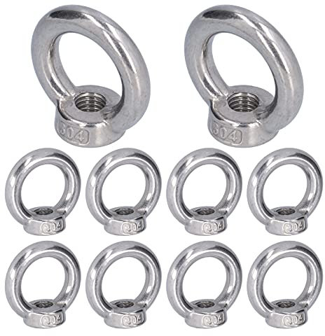 10 Stück Edelstahl-Hebeösenmutter, Edelstahl-Hebemutter-Ösenmutter Marine-Hebemutter-Gewindeverschluss für Forstmaschinen (M4)