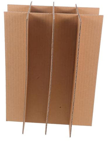 Ciieeo 5pcs Brown Cardboard Wine Bottle Box Dividers 12-cell Inserts 55x55x300mm Packaging Shipping Box Divider for Secure Transport and Kitchen Moving Supplies