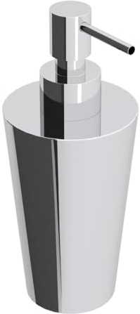 Lineabeta | Seifenspender 350 ml (5,2 x 8,5 x 17,8 cm) | Serie Saon, aus Stahl, einfach zu installieren, moderner Stil, hergestellt in Italien, korrosionsbeständig, einzigartig, Farbe Silber -
