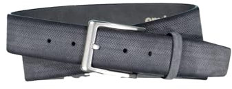 emilio adani Herren Herren Ledergürtel geprägt, Grau, 38836, Grau in Größe 95