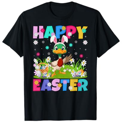Duck Happy Easter Egg Hunt Bunny Ear Duck Easter T-Shirt