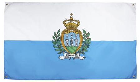 AZ FLAG Bandiera San Marino 150 x 90 cm con 4 occhielli, bandiera San Marinese per balcone o parete