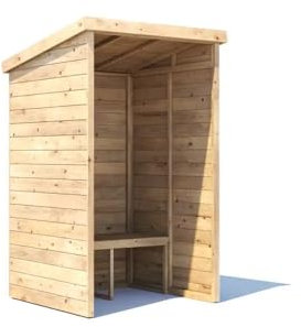Dunster House Garden Arbour, W1.2m x D1.2m / W4' x D4', Pressure Treated Timber, 15mm Tongue and Groove, Bench Seat, Compact Stylish Shelter, Pent Roof, Superfelt and Fixings Included