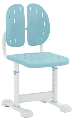 LIFEZEAL Kinder Schreibtischstuhl, Höhenverstellbarer Kinderstuhl mit doppelter Rückenlehne, Lernstuhl ergonomisch mit atmungsaktivem Sitz, Computerstuhl ohne Armlehnen für Kinder ab 3 Jahren (Blau)