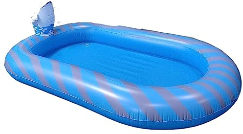 FOELANNE Familienfreizeit-Pool, Aufblasbarer Swimmingpool über dem Boden mit Sprinkler Hinterhof Garten Blau 170x103x65cm