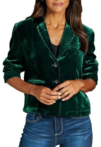 Blazer Velours Femme Elégant Décontracté Affaires Revers Slim Manches Longues Bureau Blazers Courte Veste de Travail Soirées Ouverte Revers Vestes Blazer en Velours Côtelé Femmes Chic Et Elegant