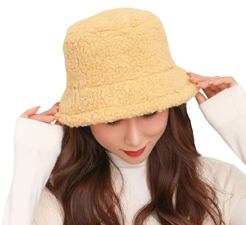 Wintermütze Aus Kunstfell Damen Plüsch Fischerhut Flauschige Bucket Hat Warme Anglerhut Winter Fischerhut Unisex Fleece Wintermütze Winterhut Breite Krempe Freizeithut Wärmer Bucket Hat Sonnenhut