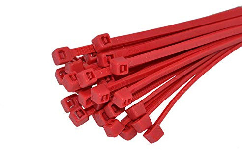 Kabelbinder 100 Stk. 4,8 x 300 mm farbig bunt Polyamid 6.6 Industriequalität (rot)