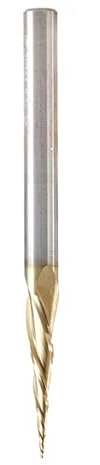 Amana Tool 46473 Metric CNC 2D and 3D Carving 6.2 Deg Tapered Angle Ball Nose x 0.5 D x 0.25 R x 26.5 CH x 6 SHK x 75mm Long x 3 Flute SC ZrN Coated Router Bit