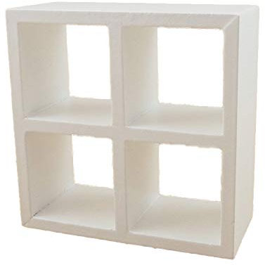 Melody Jane Puppenhaus 4 Cube Regal Einheit Weiß Modern Regale Bücherregal 1:12