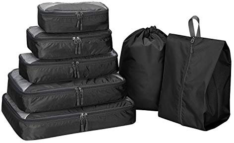 G4Free 3/6/7 Stück Packing Cubes Organizer für Koffer Faltbare Kleidertasche Schuhbeutel Packwürfel für Kleidung Gepäck Reiseset