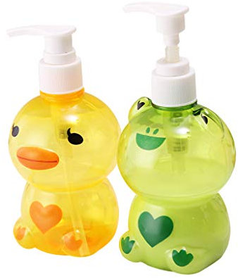 Tragbarer Seifenspender, Motiv: Frosch/Ente, für Kinder, leere Spenderflasche, für Shampoo, Duschgel, zufällige Farbauswahl, 250 ml