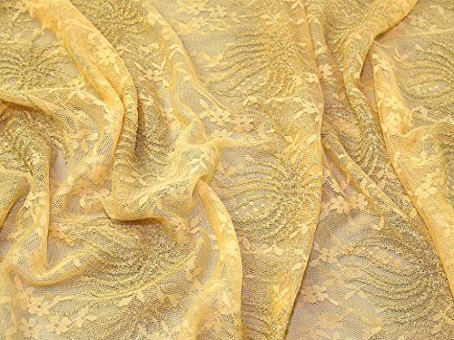 Minerva Crafts Lurex-Spitzenstoff, goldfarben, Meterware