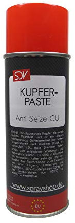 SDV Chemie Kupferpaste 12x 400ml Anti Seize Kupferpasten Spray Bremspaste bis 1200°C Kupferfett