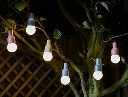 Garden Mile Solar Pastell Lichterkette - 4.7M Warmweiß LED Lichterkette mit 10 Glühbirnen - Wasserdichte Dekorative Solarleuchten für Garten, Zaun, Balkon, Terrasse, Partys, Hochzeiten