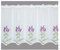 atelier alles-Spitze Stilvoll bestickte Kurzgardine Lavendel Stickereigardine in weiß-lila-grün | Transparente Küchengardine | Höhe x Breite 55 x 128 cm
