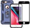 Yiakeng iPhone 8 Plus/7 Plus Case with Screen Protector, Silicone Shockproof Military Grade Protective Phone Cover with Ring Kickstand (Blue)