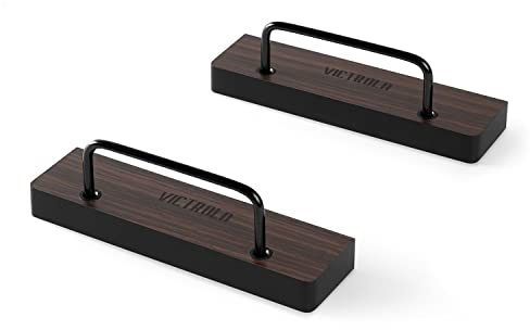 Victrola The Shelves – Vinyl Record Display Holders – Showcase Your Favourite Album Art, Set of 2, with Black Metal Accents, Wall Mountable (Pair, Espresso)