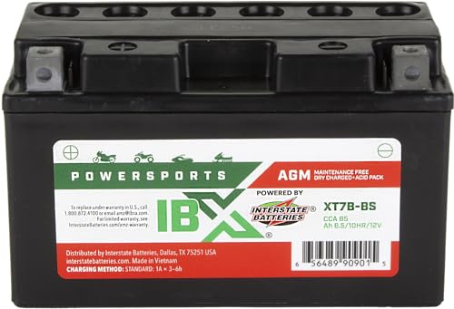 Interstate Batteries IBX YT7B-BS Powersports Battery 12V 6.5Ah 85CCA AGM