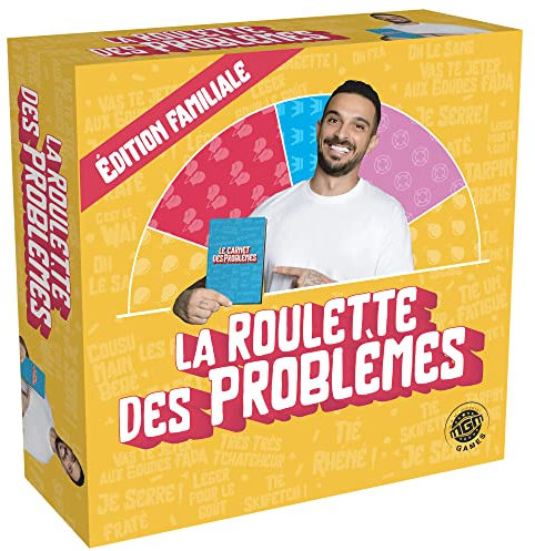 MGM GAMES - Das Roulette der Probleme Familienausgabe - Gesellschaftsspiel - 141313-3 bis 10 Spieler - Brettspiel - Probleme - 30 cm x 30 cm - 224 Karten - Ab 14 Jahren