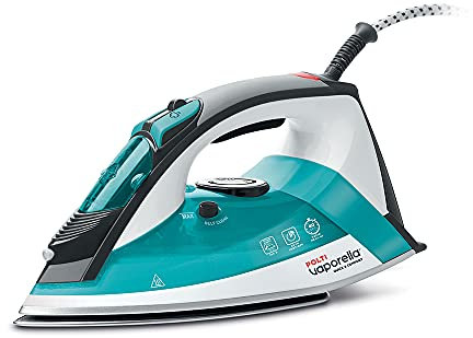 Polti Vaporella Quick&Comfort QC120 Steam Iron with stainless steel soleplate, Handle with soft touch pad, 2400 W, Steam boost 180 g, White/Blue/Black