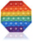 LAPONO Pop It Bubble Sensory Fidget Toy Push Antistress Spielzeug Silikon Stressabbau Fingerspielzeug Geeignet Für Erwachsene und Kinder Lernspielzeug Regenbogen-Achteck mit Briefe 12 x 12 cm