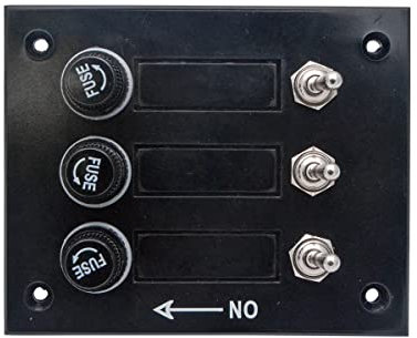 Riloer Panel de interruptores marinos con fusible de 3 bandas, para barcos, caravanas, vehículos recreativos, panel de interruptores de 12 voltios