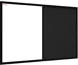 ALLboards Kombitafel 2 in 1 Magnettafel & Schwarz Kork-Pinnwand 60x40cm, Holzrahmen Schwarz lackiert, Whiteboard Korktafel Kombitafel