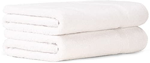 Luckytowel Saunahandtuch 2er Set Saunatuch XXL 80x200 cm groß aus 100% Baumwolle - 600g/m² Oeko-Tex Saunatücher-Set 2er Pack Weiß