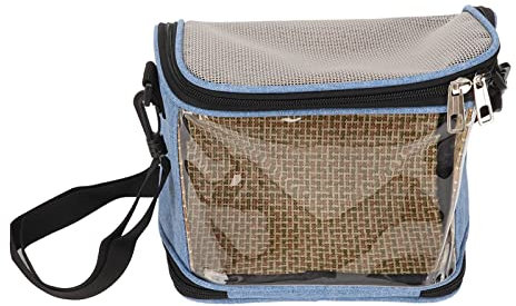 Zerodis Vogelträger Vogel-Reisekäfig mit Schultergurt, Transparenter Kleiner Vogelkäfig Tragbar, Leicht, Atmungsaktiv, Sittiche, Reisekäfig für Nymphensittiche, Blau