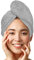 LUXTOGO® Haarturban-Premium Haarhandtuch 100% Baumwolle, Hochwertiges Turban Handtuch mit Knopf und Gummizug, Super Saugfähiges Kopfhandtuch (1 STK Grau)