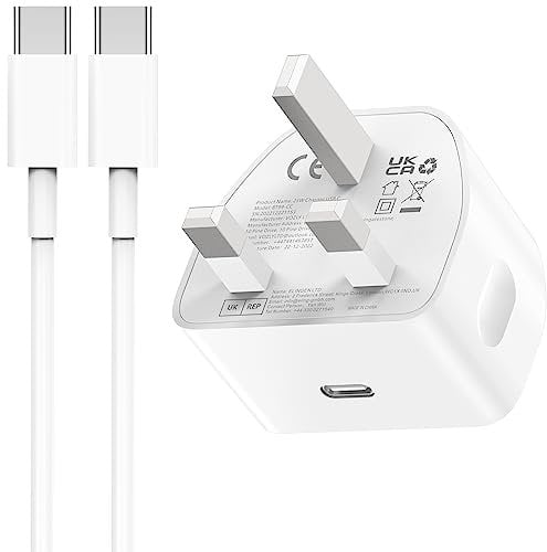 iPhone 15/15 Pro/15 Pro Max USB C Charger, Type C to C 2M Cable and 20W Fast Charging Plug for iPad Pro 12.9/11 1Gen and up, iPad Air 5th/4th, 2022 iPad 10th Mini 6th, Pixel UK Wall PD Power Adapter