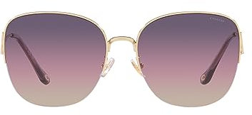 COACH Woman Sunglasses Shiny Light Gold Frame, Purple Pink Gradient Lenses, 60MM