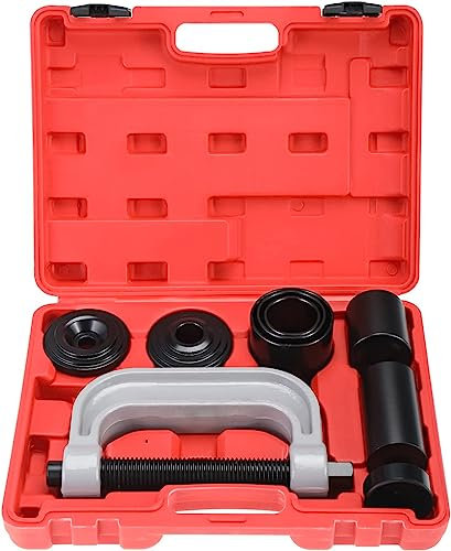 FreeTec Ball Joint Press & U Joint Removal Tool Kit - Heavy Duty Professional 10 Piece Kit with 4x4 Adapters for Most 2WD and 4WD Cars
