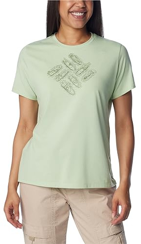 Columbia Damen Sun Trek Kurzarm Graphic Tee Sage Leaf/Outlined Kajaks Medium