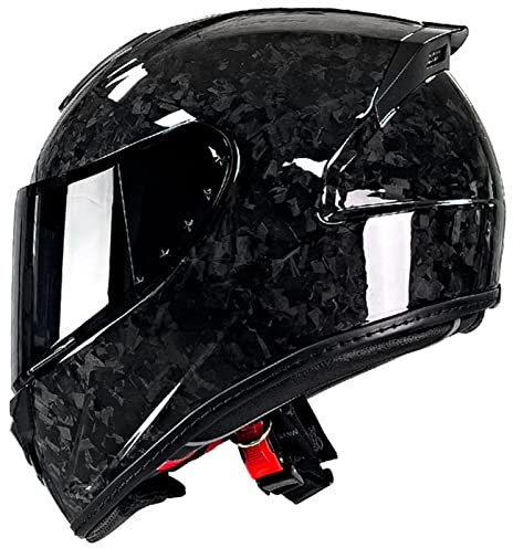 Kohlefaser Motorradhelm Modulare Klapphelm ECE Genehmigt Motorrad Full Face Helm Rollerhelm Sturzhelm für Damen Herren A,XXXL=64-65CM