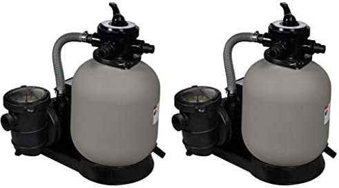 Homgoday 2 STK. Sandfilterpumpe Sandfilteranlage Pool Selbstansaugend Sandfilteranlage Filteranlage Poolfilter Sandfilter für Pool und Schwimmbecken 600 W 17.000 L/h