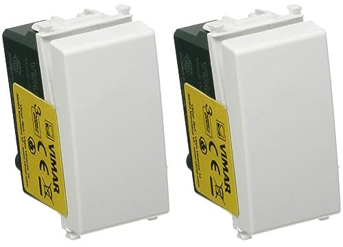 VIMAR 0R14008 Plana Pulsante 1P No 10 A 250 V, illuminabile (unità di Segnalazione Non fornita), Tasto sostituibile, 1 Pezzo, Bianco (Confezione da 2)