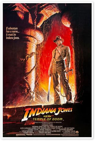 Indiana Jones und der Tempel des Todes (englisch) I Poster 40 x 60 cm Wandbilder Wanddeko